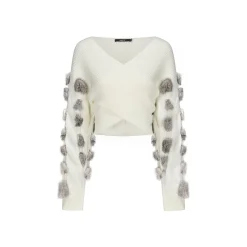 AGAM Rabbit Hair Cutting Sleeve Off-Shoulder Sweater