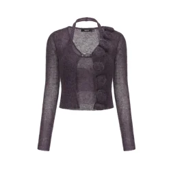 AGAM Rose Mohair Knit Cardigan Purple