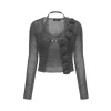 AGAM Rose Mohair Knit Cardigan Gray