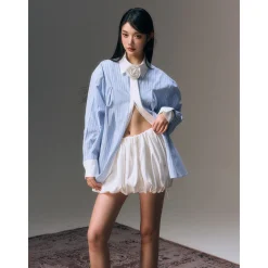 AGAM Short Casual Puff Skirt White