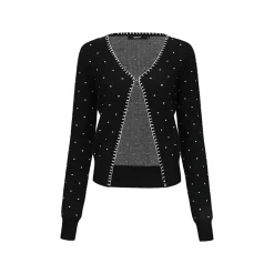 AGAM Short Slim Wool Polka Dots Knit Cardigan