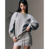 AGAM Slouchy Lace Patchwork Top Gray