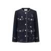 Alexia Sandra Metal Trim Hand-Painted Distressed Jacket