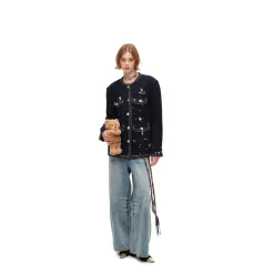 Alexia Sandra Metal Trim Hand-Painted Distressed Jacket