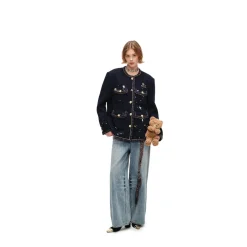 Alexia Sandra Metal Trim Hand-Painted Distressed Jacket