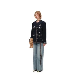 Alexia Sandra Metal Trim Hand-Painted Distressed Jacket