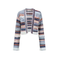 Alexia Sandra Multi-Color Striped Mohair Cardigan