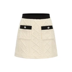 Alexia Sandra Pocket Color Blocked Diamond Twist Knit Skirt
