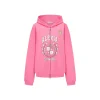 Alexia Sandra Printed Drop Shoulder Zip Up Hoodie Pink