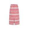 Alexia Sandra Striped Tweed Long Skirt Pink