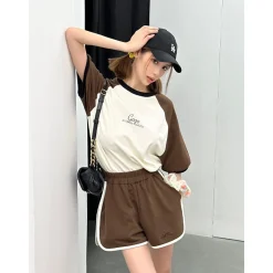 Andrea Martin Trim Track Cola Shorts Brown