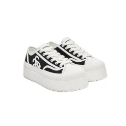 Ann Andelman Classic Court Platform Canvas Sneaker Black