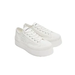 Ann Andelman Classic Court Platform Canvas Sneaker White