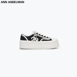 Ann Andelman Classic Court Platform Canvas Sneaker Black