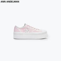 Ann Andelman Classic Court Platform Canvas Sneaker Pink