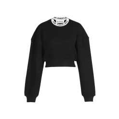 Ann Andelman Collar Logo Short Sweater Black