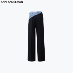 Ann Andelman Color Blocked Patchwork Denim Suit Pants