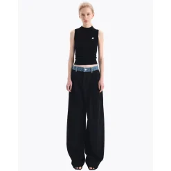 Ann Andelman Denim Wasit Suit Pants Black