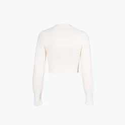 Ann Andelman Embroidery Logo Woolen Sweater White