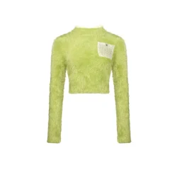 Ann Andelman Feather Yarn Sweater Green
