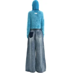 Ann Andelman Feather Yarn Sweater Blue