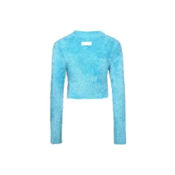Ann Andelman Feather Yarn Sweater Blue
