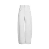 Ann Andelman High Waist Scimitar Wide-Leg Jeans White