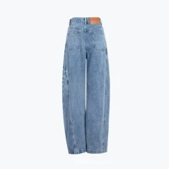 Ann Andelman High Waist Scimitar Wide-Leg Jeans Blue