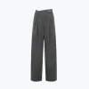 Ann Andelman Irregular Double Waist Casual Suit Pants Grey