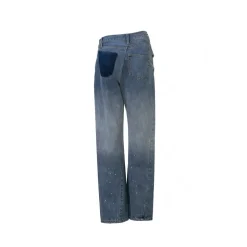 Ann Andelman Irregular Rhinestone Patch Denim Pants