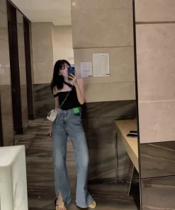 Ann Andelman Lizard Patch Jeans Blue