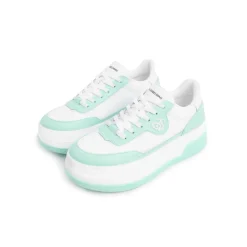 Ann Andelman Logo Heel Platform Sneaker Mint Green