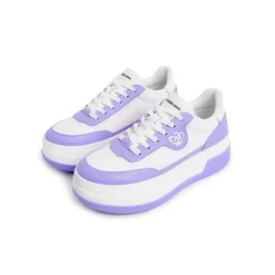 Ann Andelman Logo Heel Platform Sneaker Purple