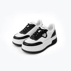 Ann Andelman Logo Heel Platform Sneaker Black