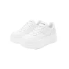 Ann Andelman Logo Heel Platform Sneaker All White