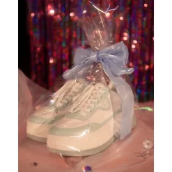 Ann Andelman Logo Heel Platform Sneaker Mint Green