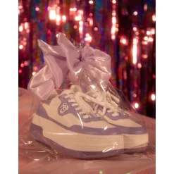 Ann Andelman Logo Heel Platform Sneaker Purple