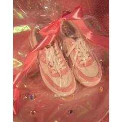 Ann Andelman Logo Heel Platform Sneaker Light Pink