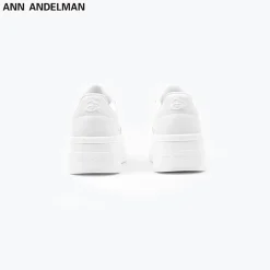 Ann Andelman Logo Heel Platform Sneaker All White