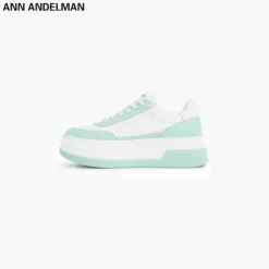 Ann Andelman Logo Heel Platform Sneaker Mint Green