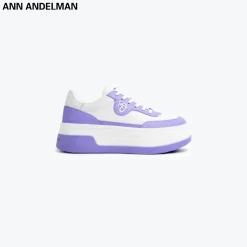 Ann Andelman Logo Heel Platform Sneaker Purple
