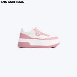 Ann Andelman Logo Heel Platform Sneaker Light Pink