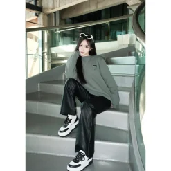 Ann Andelman Logo Heel Platform Sneaker Black