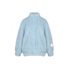 Ann Andelman Oversized Woolen Fleece Coat Blue