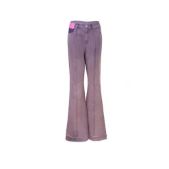 Ann Andelman Pink Patch Bootcut Denim Pants Purple