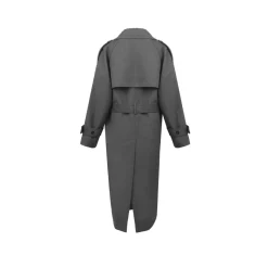 Ann Andelman Trench Long Coat Grey