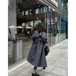 Ann Andelman Trench Long Coat Grey