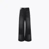 Ann Andelman Wide-Leg Denim Pants Washed Black