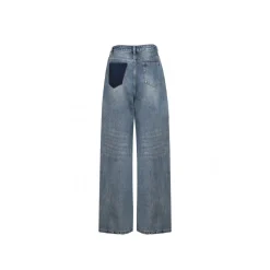 Ann Andelman Wide-Leg Denim Pants Washed Blue