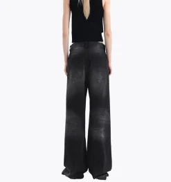 Ann Andelman Wide-Leg Denim Pants Washed Black